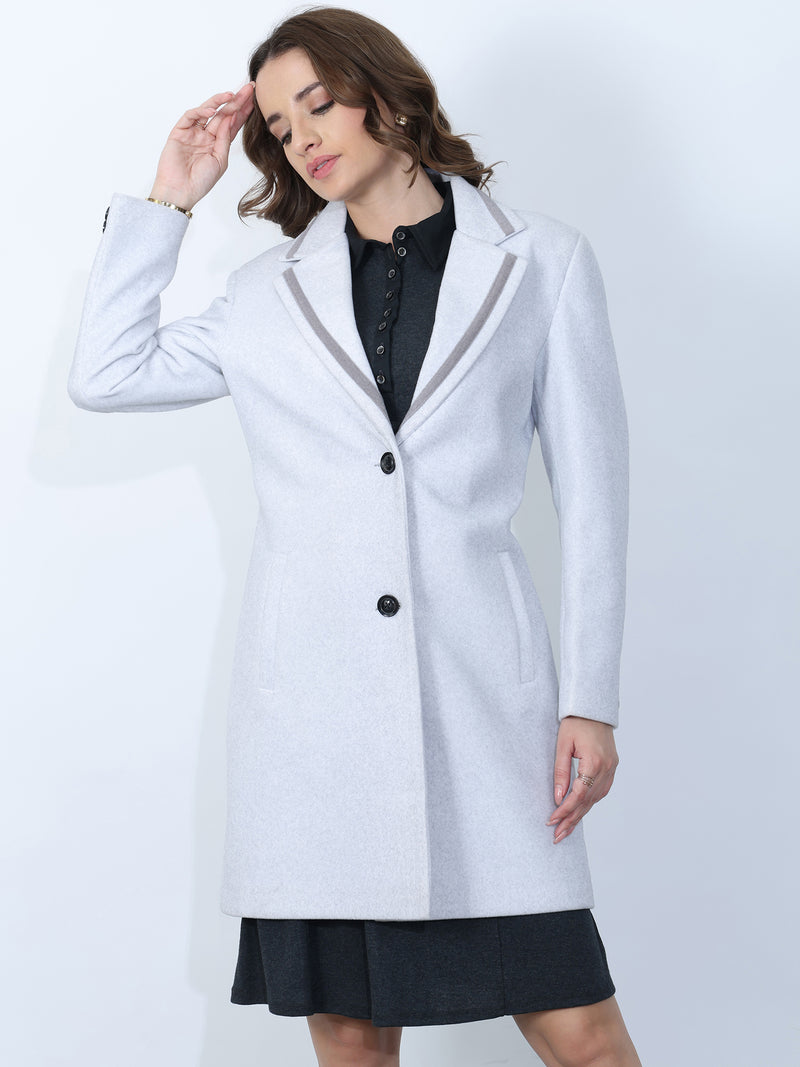 Ice Grey Long Trench Coat