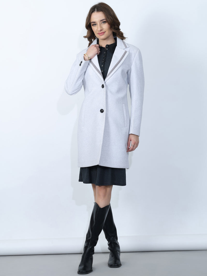 Ice Grey Long Trench Coat