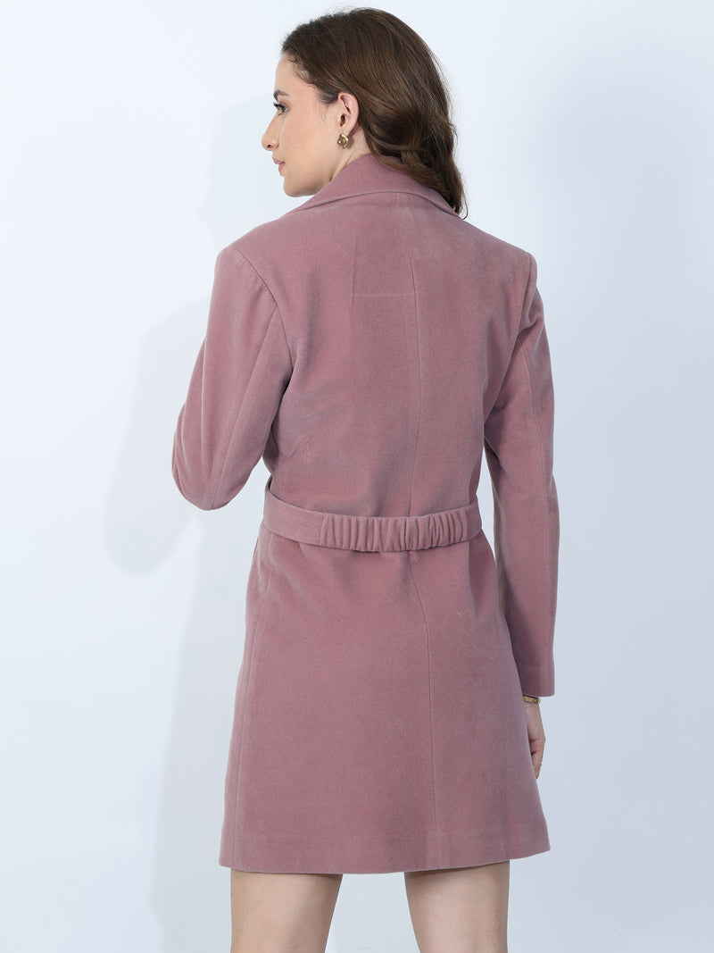 Lilac  Belted Long Coat