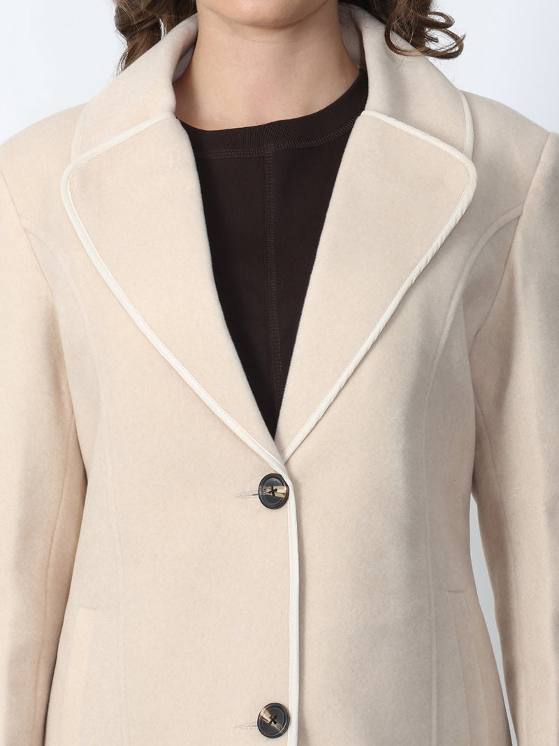 Cream Longline Overcoat