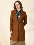 Caramel Brown Toggle Closure Long Coat