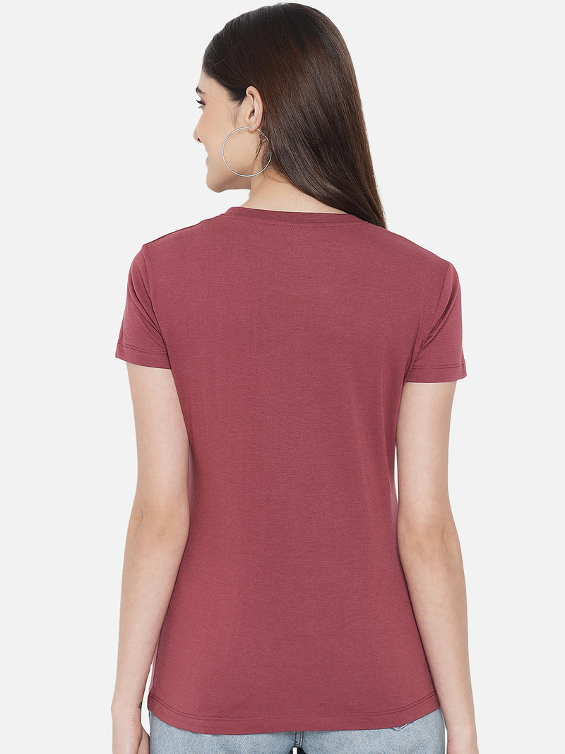 WOMEN COTTON SOLID HALF SLEEVE T-SHIRT