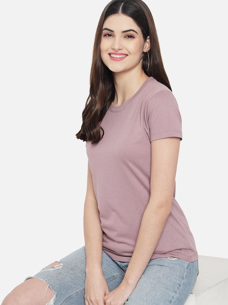 WOMEN COTTON SOLID HALF SLEEVE T-SHIRT