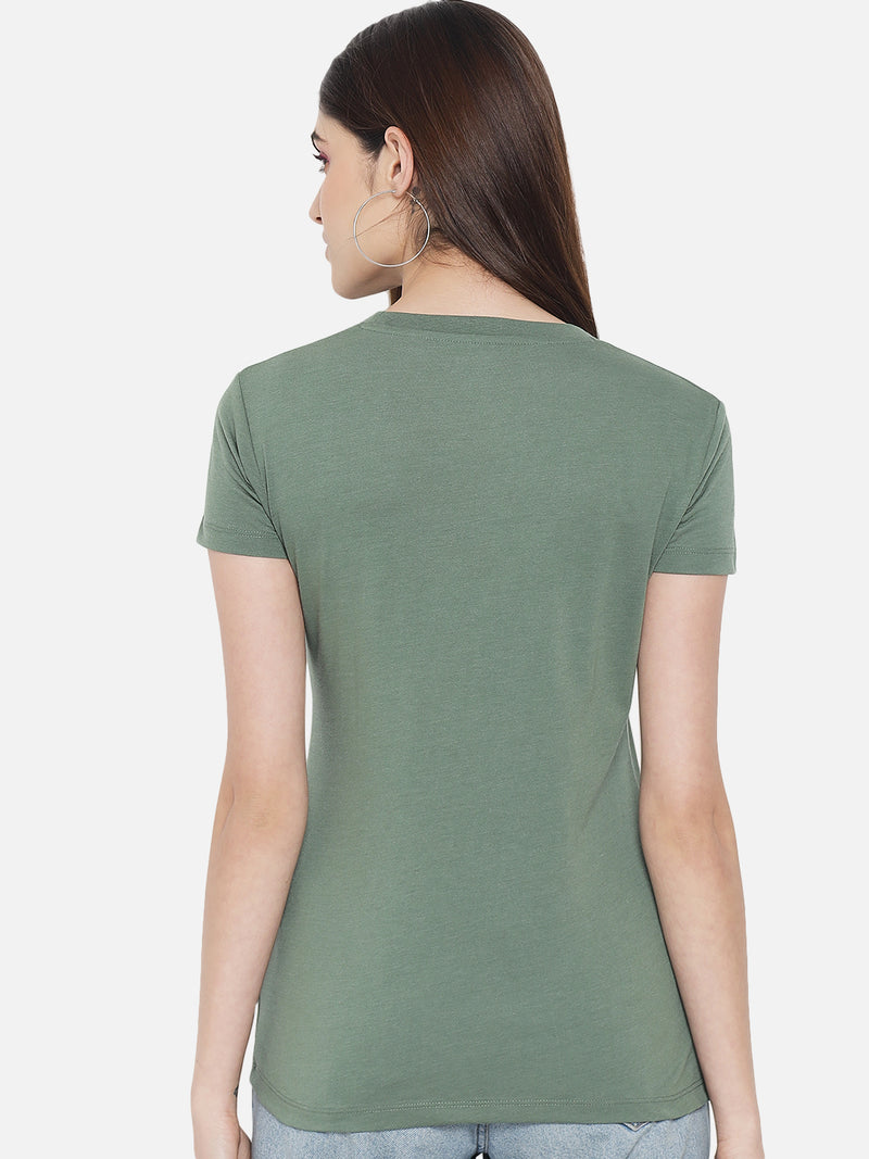 WOMEN COTTON SOLID HALF SLEEVE T-SHIRT