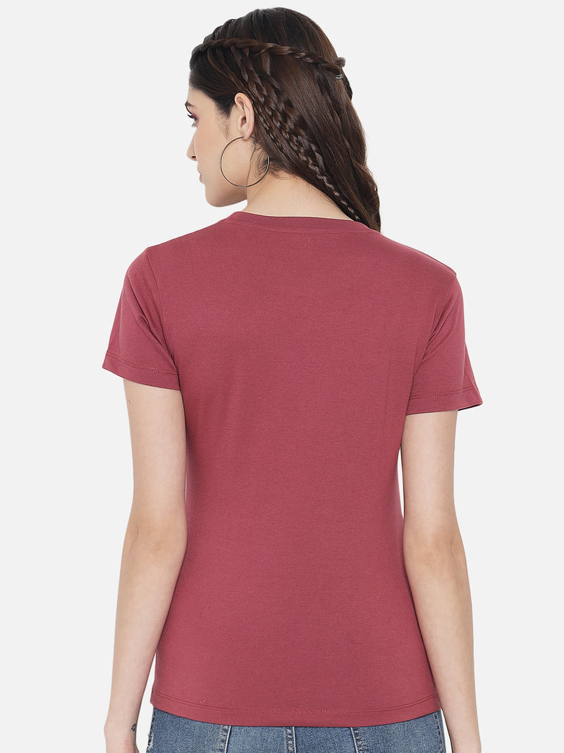 WOMEN COTTON PRINTED ROUND NECK T-SHIRT