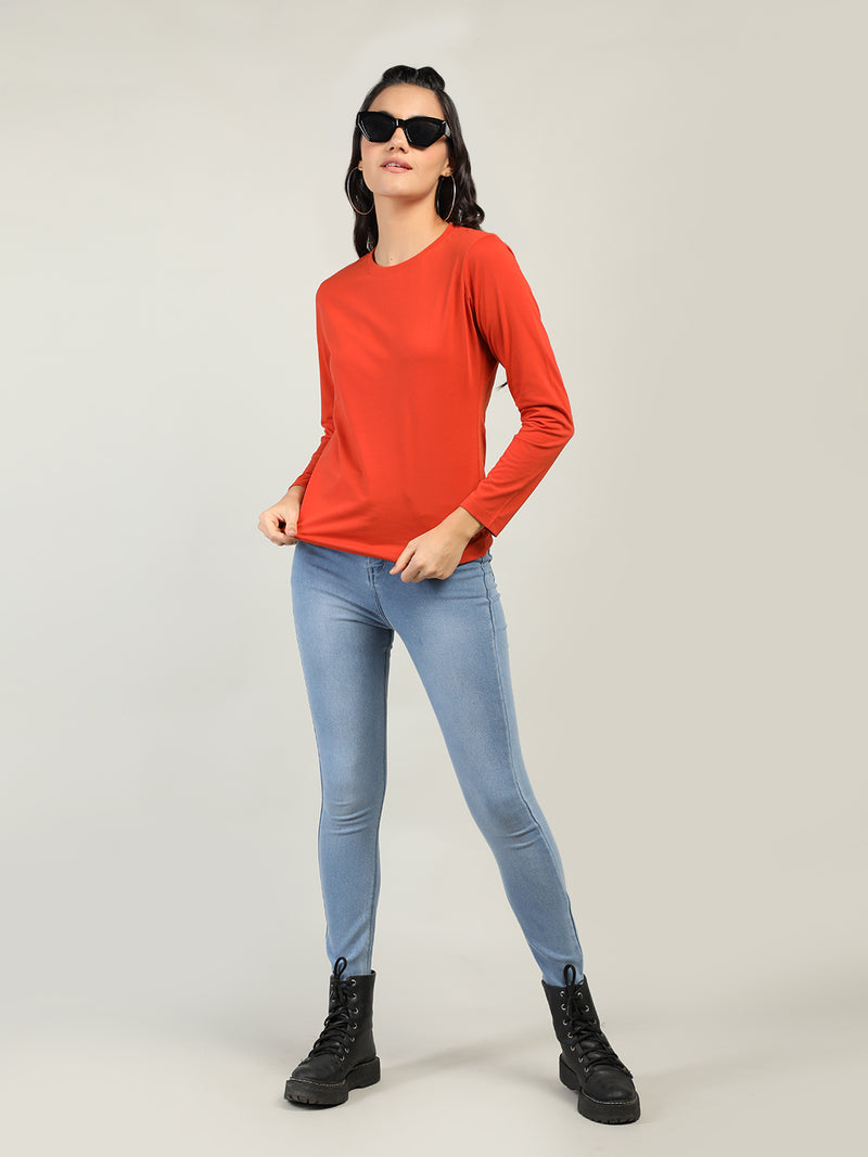 WOMEN COTTON FULL SLEEVE T-SHIRT
