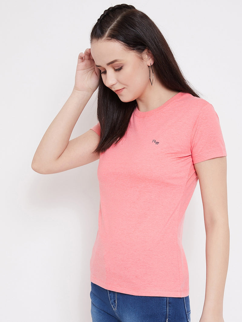 WOMEN COTTON SOLID HALF SLEEVE T-SHIRT