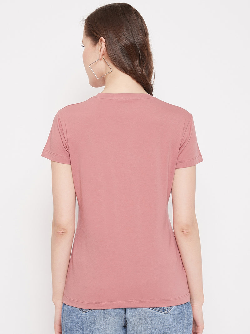 WOMEN COTTON SOLID HALF SLEEVE T-SHIRT