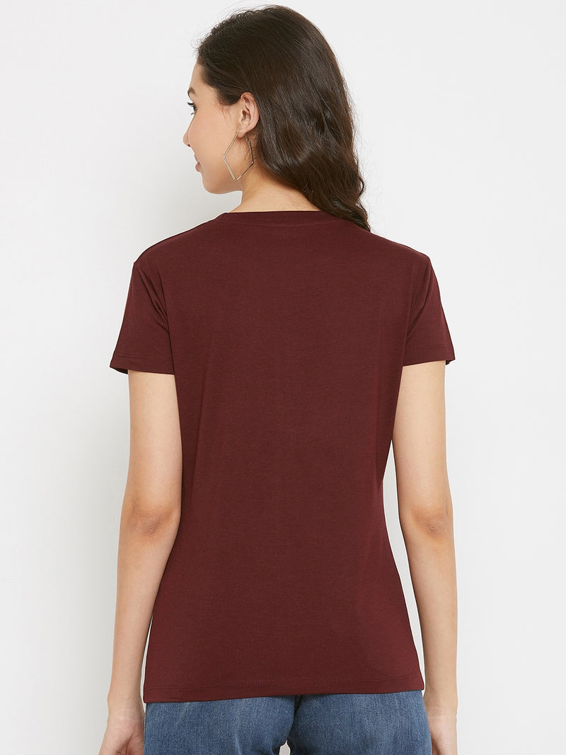 WOMEN COTTON PRINTED ROUND NECK T-SHIRT