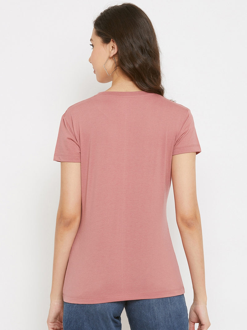 WOMEN COTTON PRINTED ROUND NECK T-SHIRT