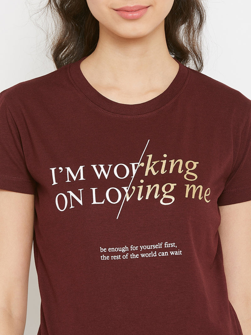WOMEN COTTON PRINTED ROUND NECK T-SHIRT